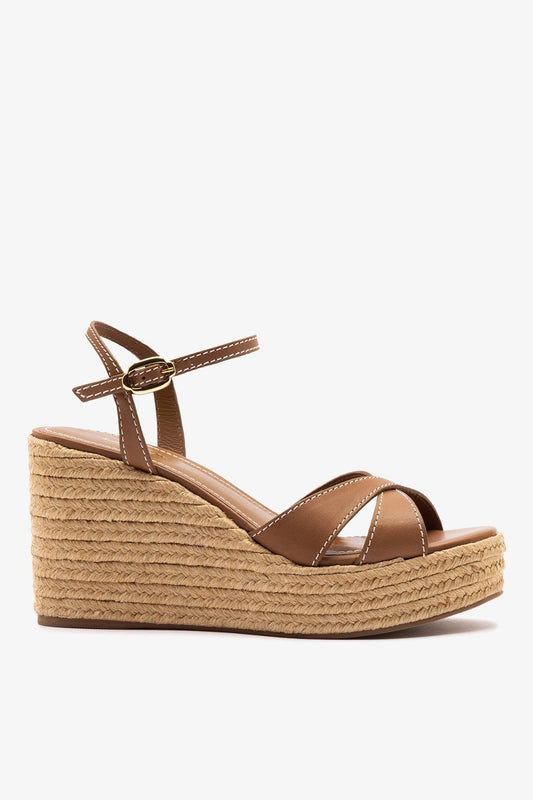 Bianca Espadrille Sandal Caramel Leather - Larroude