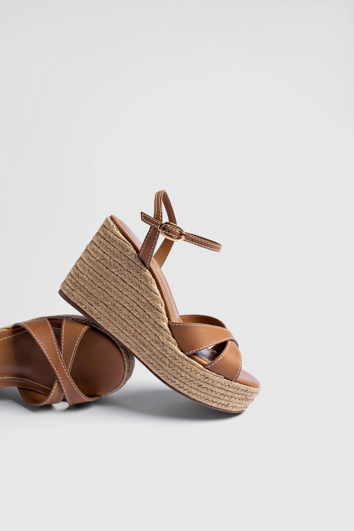 Bianca Espadrille Sandal Caramel Leather - Larroude
