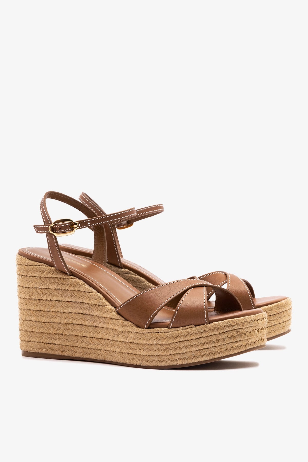Bianca Espadrille Sandal Caramel Leather - Larroude