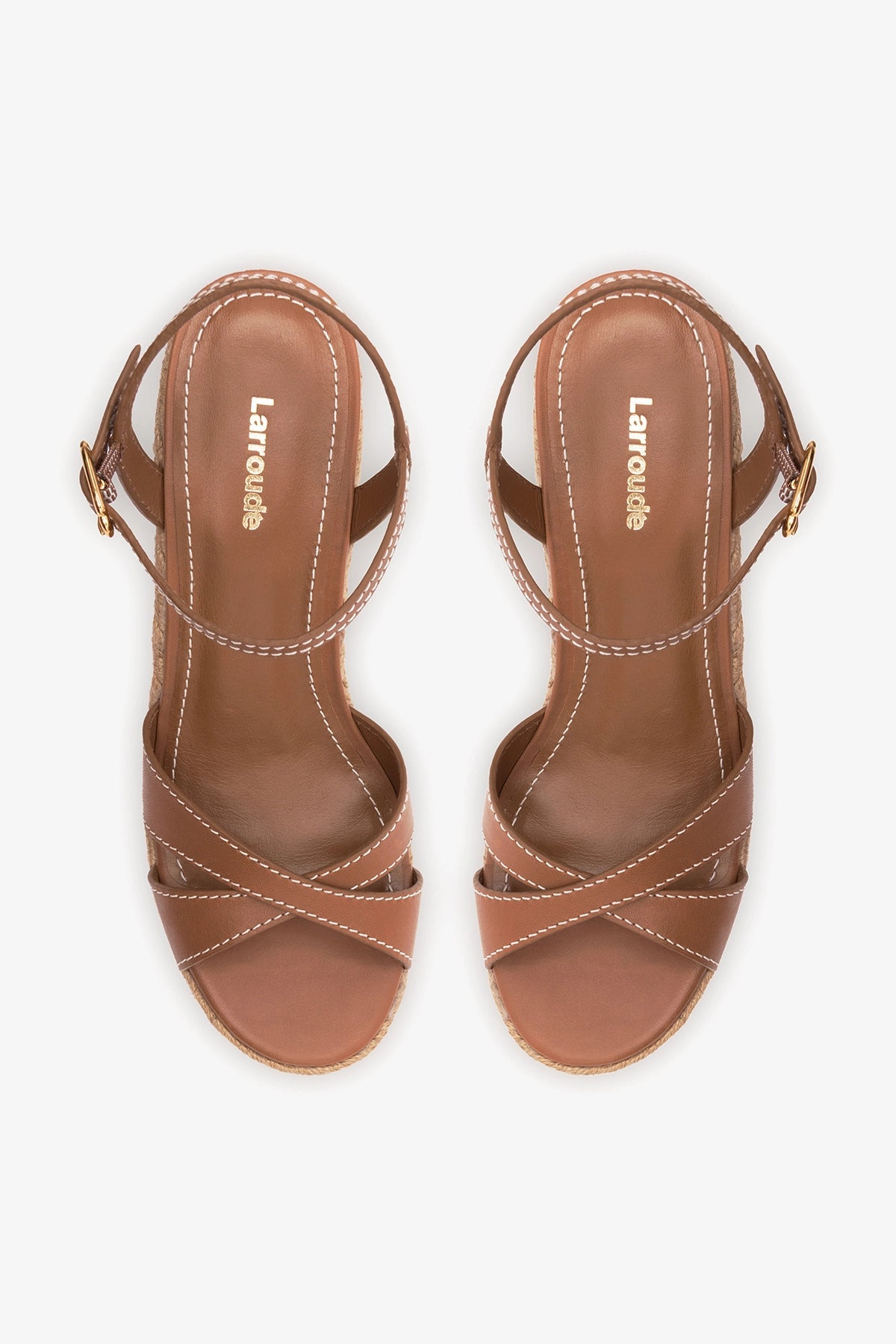 Bianca Espadrille Sandal Caramel Leather - Larroude