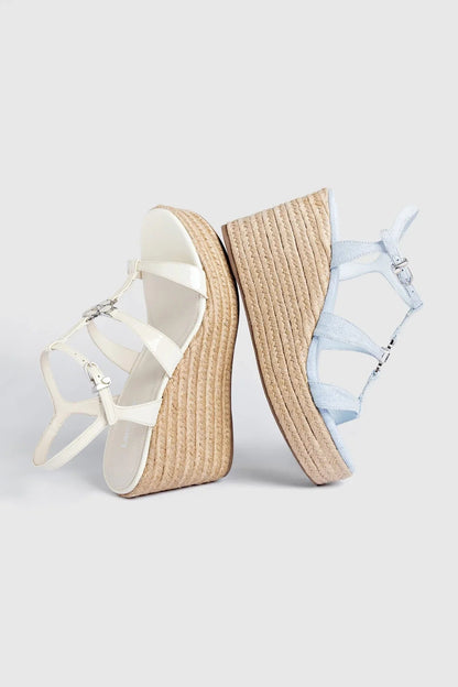Hana Espadrille Sandal Ivory Leather - Larroude