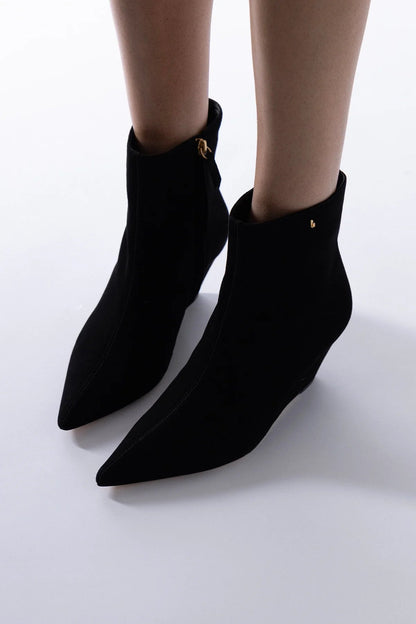 Loulou Boot Black Suede - Larroude
