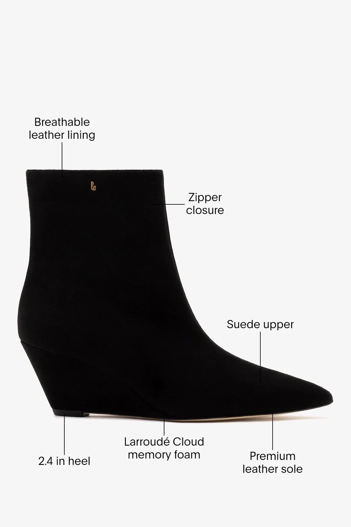 Loulou Boot Black Suede - Larroude