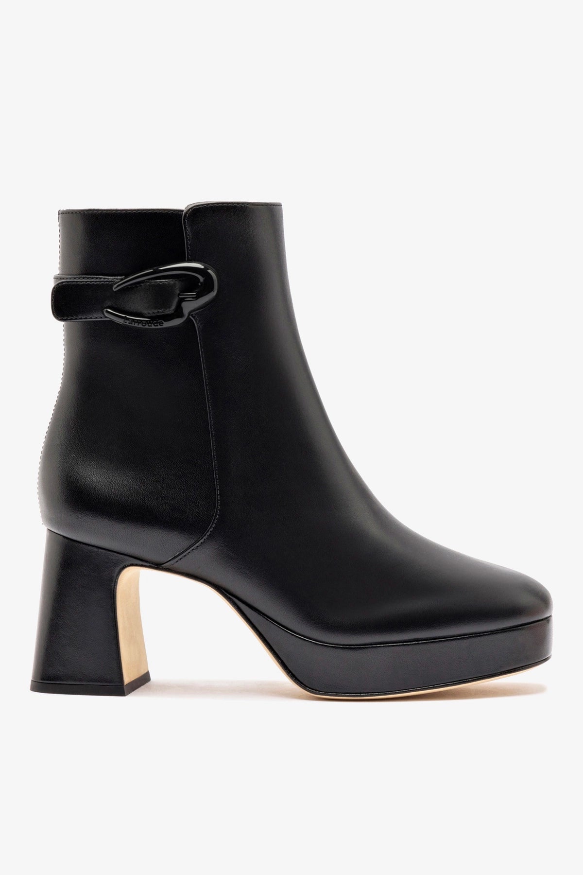 Dolly Verona Low Boot In Black Leather - Larroude