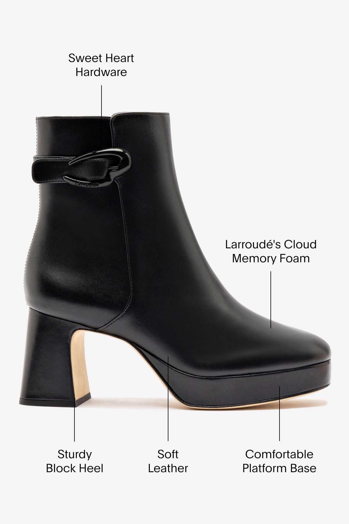 Dolly Verona Low Boot In Black Leather - Larroude