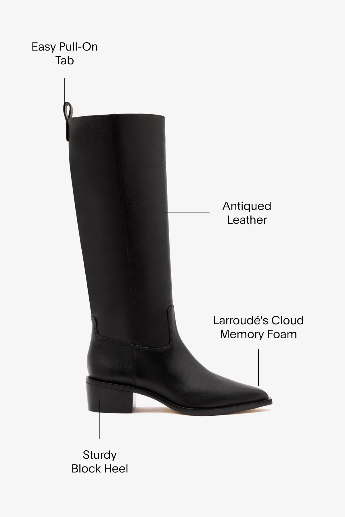 Florencia Boot In Black Leather - Larroude