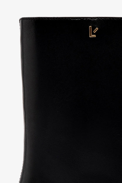 Alexis Bootie In Black Leather - Larroude