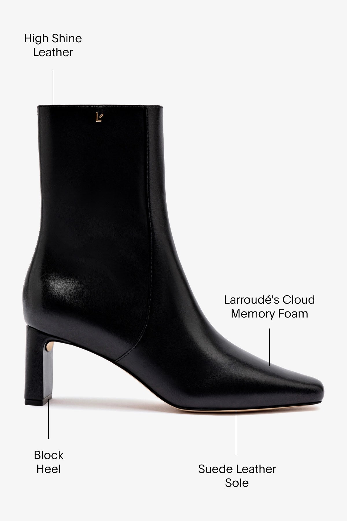 Alexis Bootie In Black Leather - Larroude
