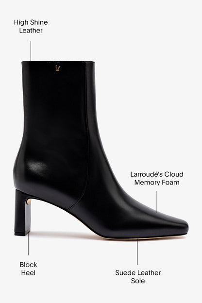 Alexis Bootie In Black Leather - Larroude