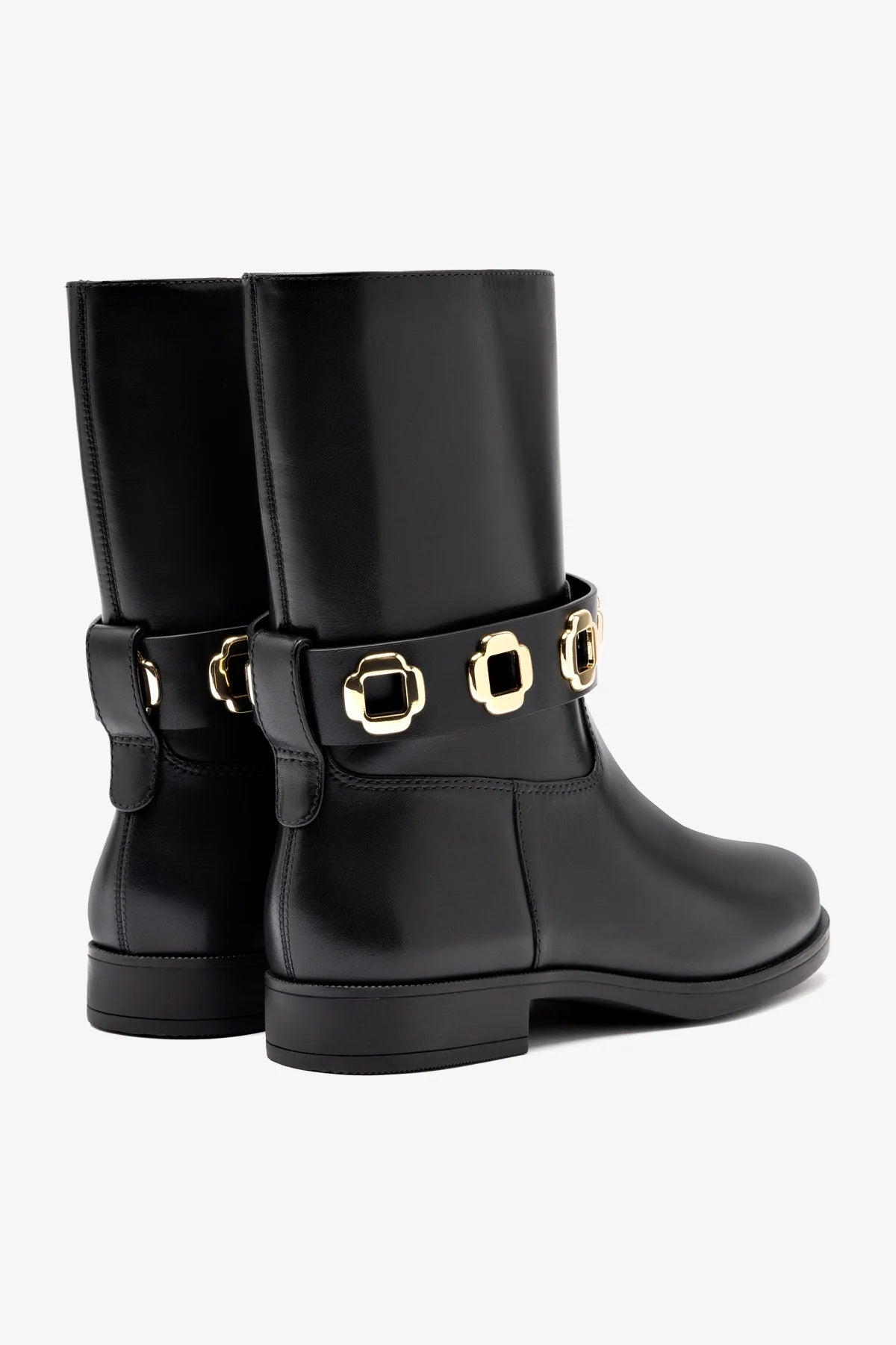 Milan Flat Bootie In Black Water Resistant Leather - Larroude
