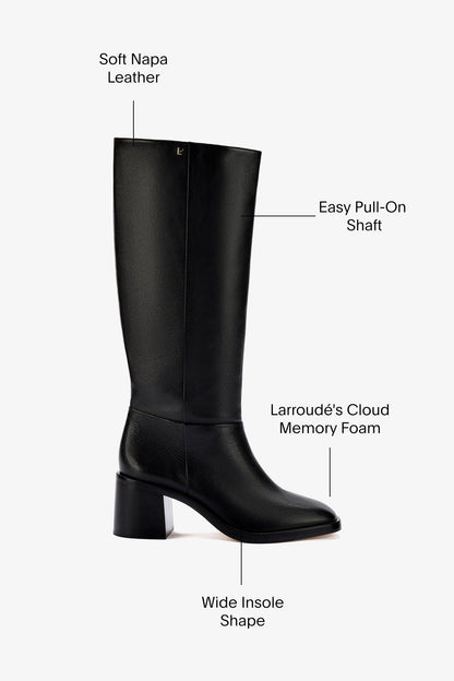 Ricky Boot In Black Leather - Larroude