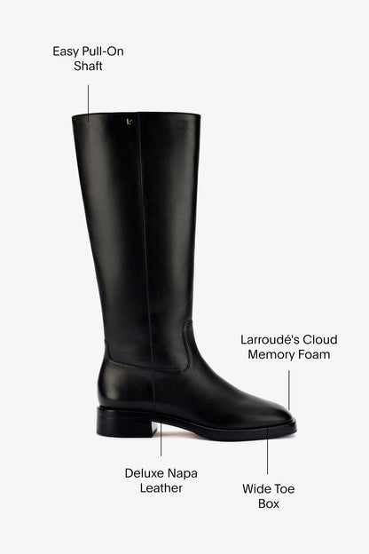 Anne Boot In Black Leather - Larroude