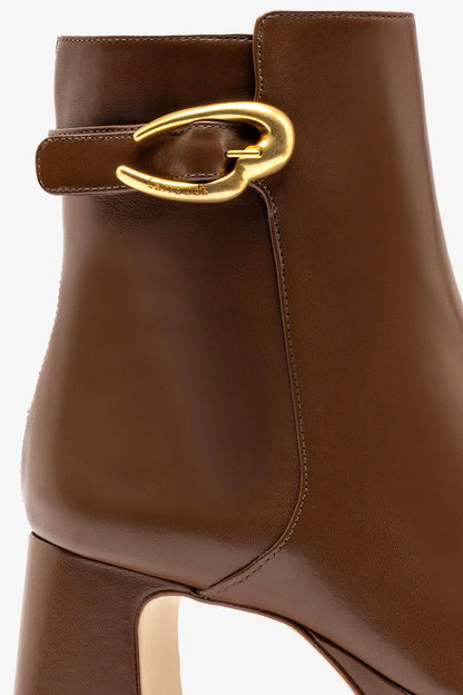 Dolly Verona Low Boot In Burnt Umber Leather - Larroude