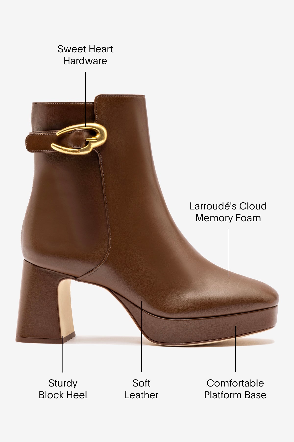 Dolly Verona Low Boot In Burnt Umber Leather - Larroude