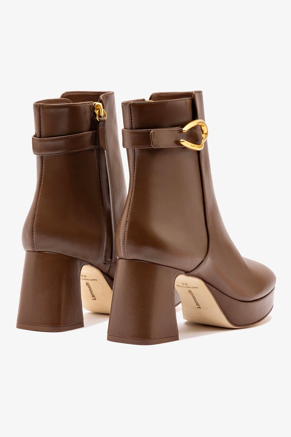 Dolly Verona Low Boot In Burnt Umber Leather - Larroude