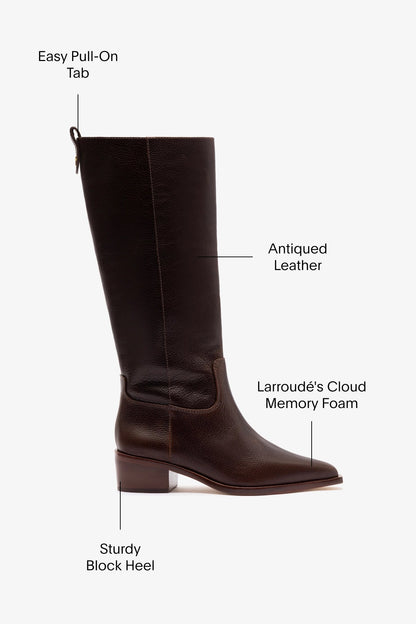 Florencia Boot In Brown Leather - Larroude