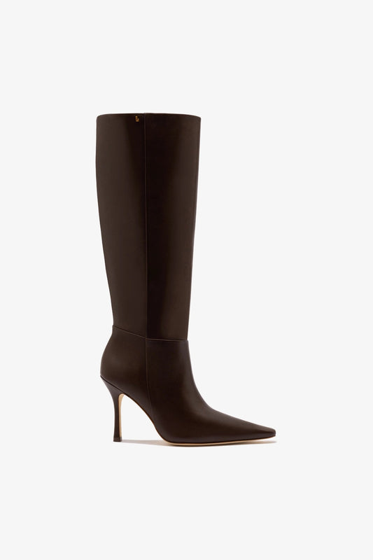 Carine Boot In Brown Leather - Larroude