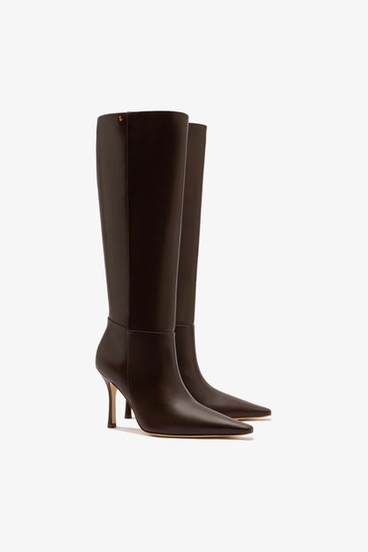 Carine Boot In Brown Leather - Larroude