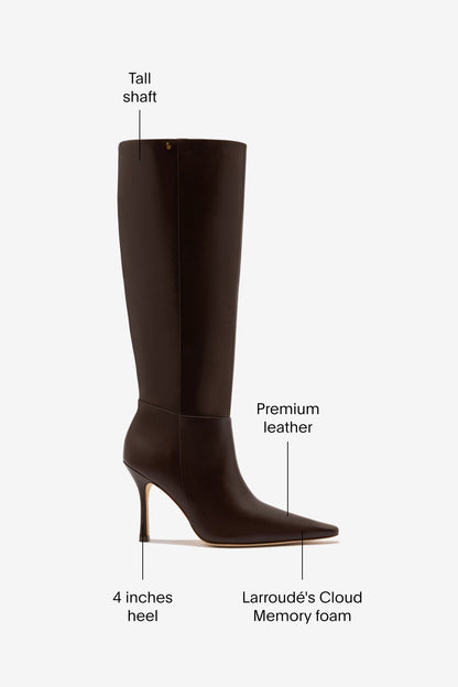 Carine Boot In Brown Leather - Larroude