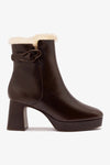 Brown Leather And Natural Shearling