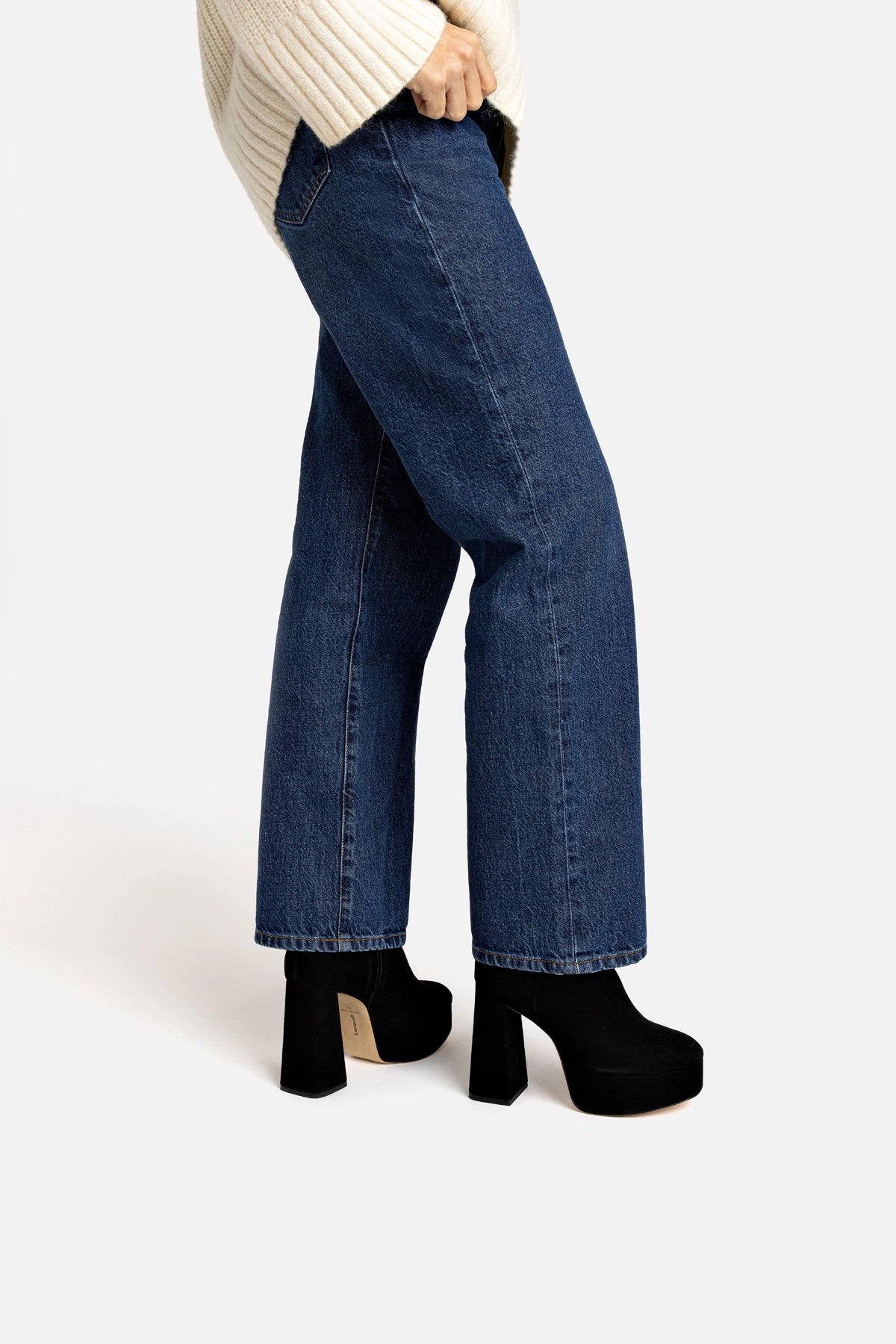 Dolly Boot In Black Suede - Larroude