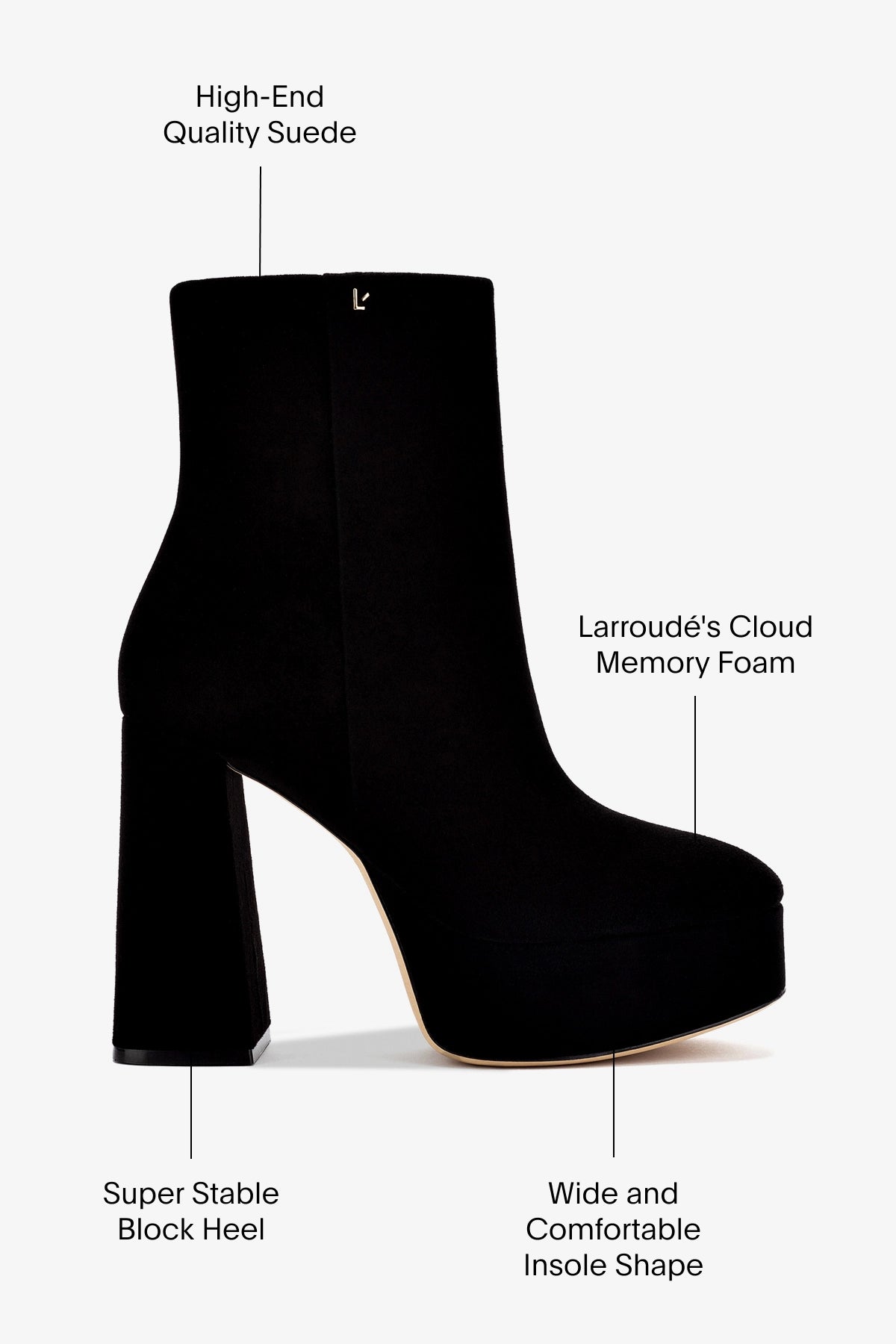 Dolly Boot In Black Suede - Larroude