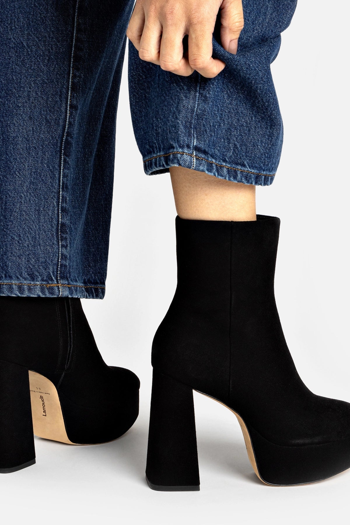 Dolly Boot In Black Suede - Larroude