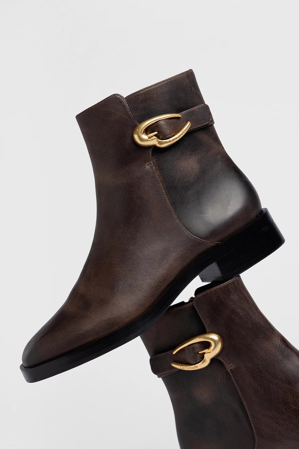 Anne Verona Low Boot Brown Leather - Larroude