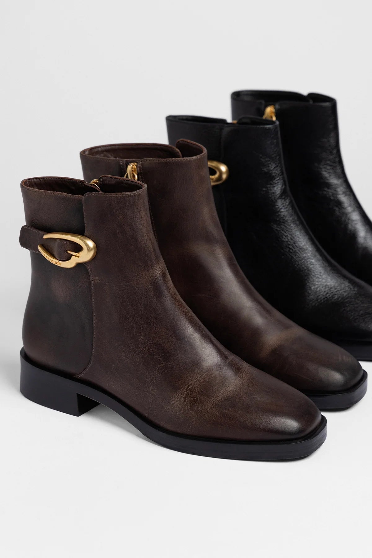 Anne Verona Low Boot Brown Leather - Larroude