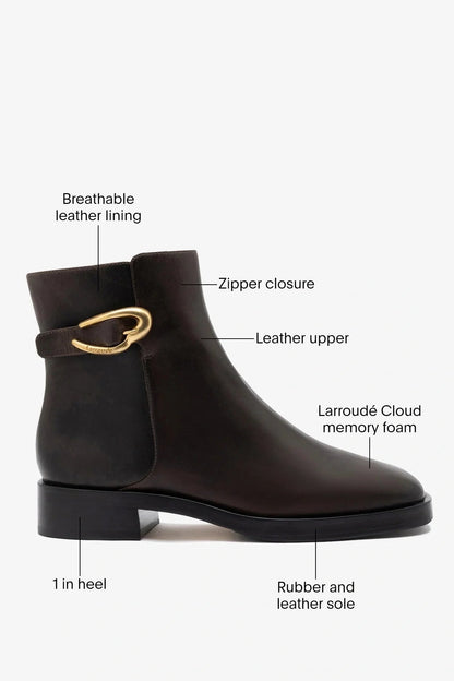 Anne Verona Low Boot Brown Leather - Larroude