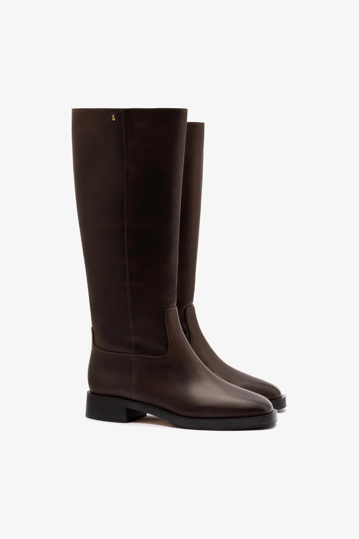 Anne Boot In Brown Shadow Leather - Larroude