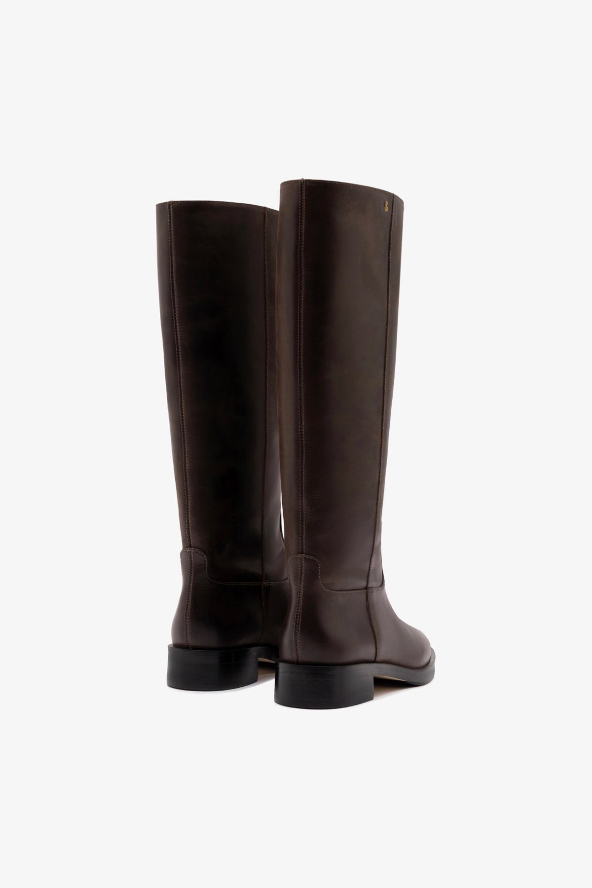 Anne Boot In Brown Shadow Leather - Larroude