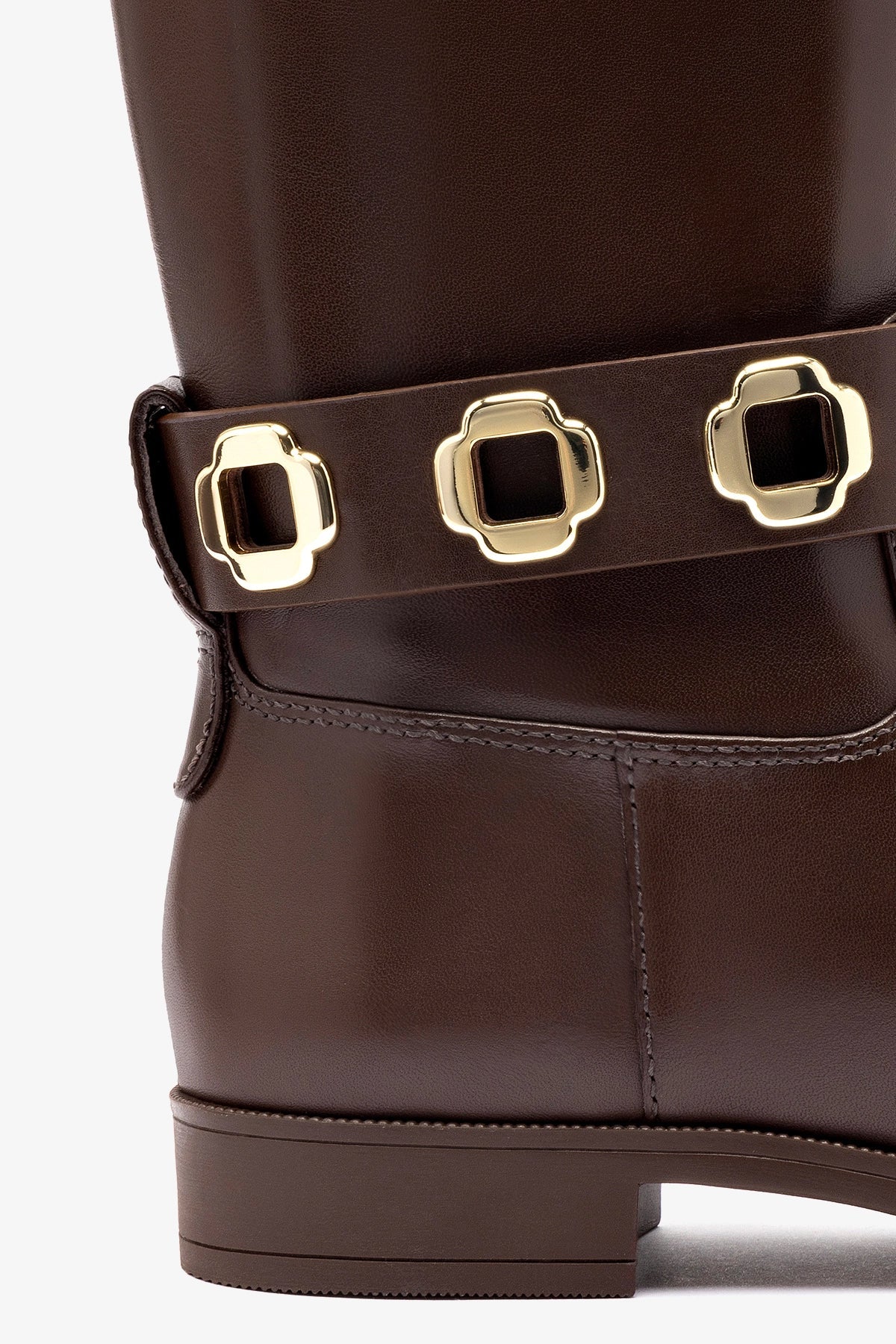 Milan Flat Bootie In Brown Water Resistant Leather - Larroude
