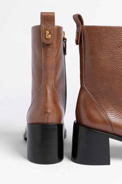 Mini Ricky Boot Burnt Umber Leather - Larroude