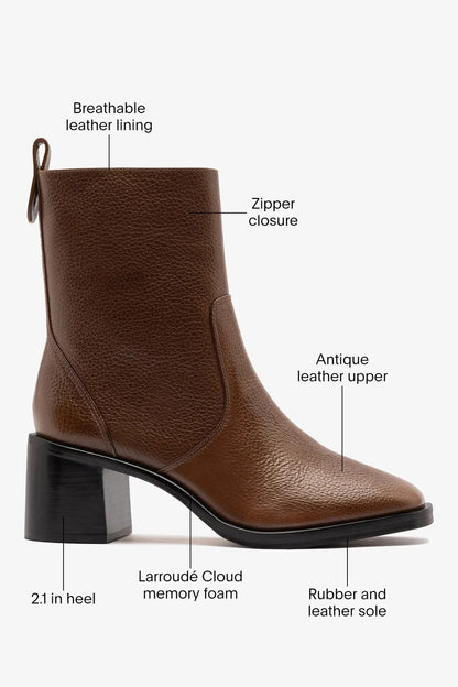 Mini Ricky Boot Burnt Umber Leather - Larroude