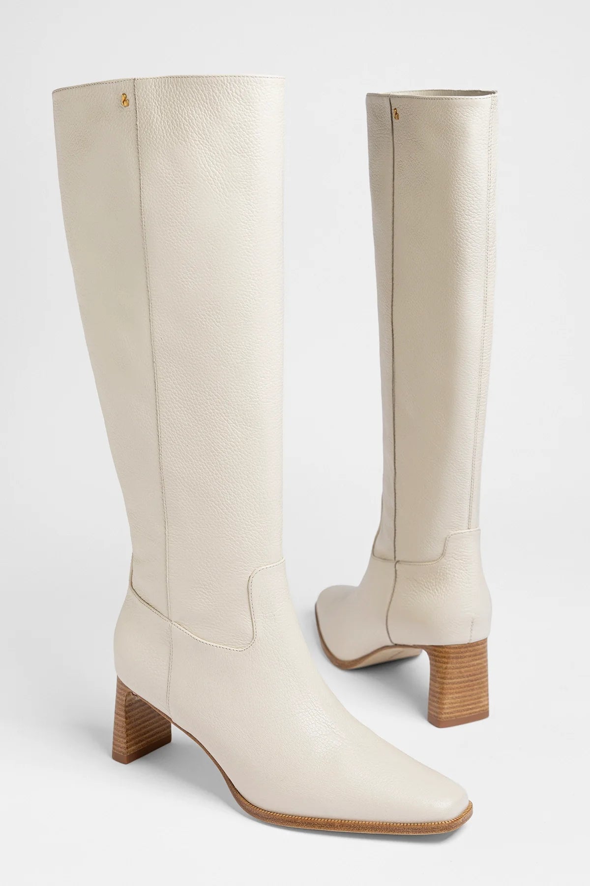 Alexis Boot Ivory Leather - Larroude