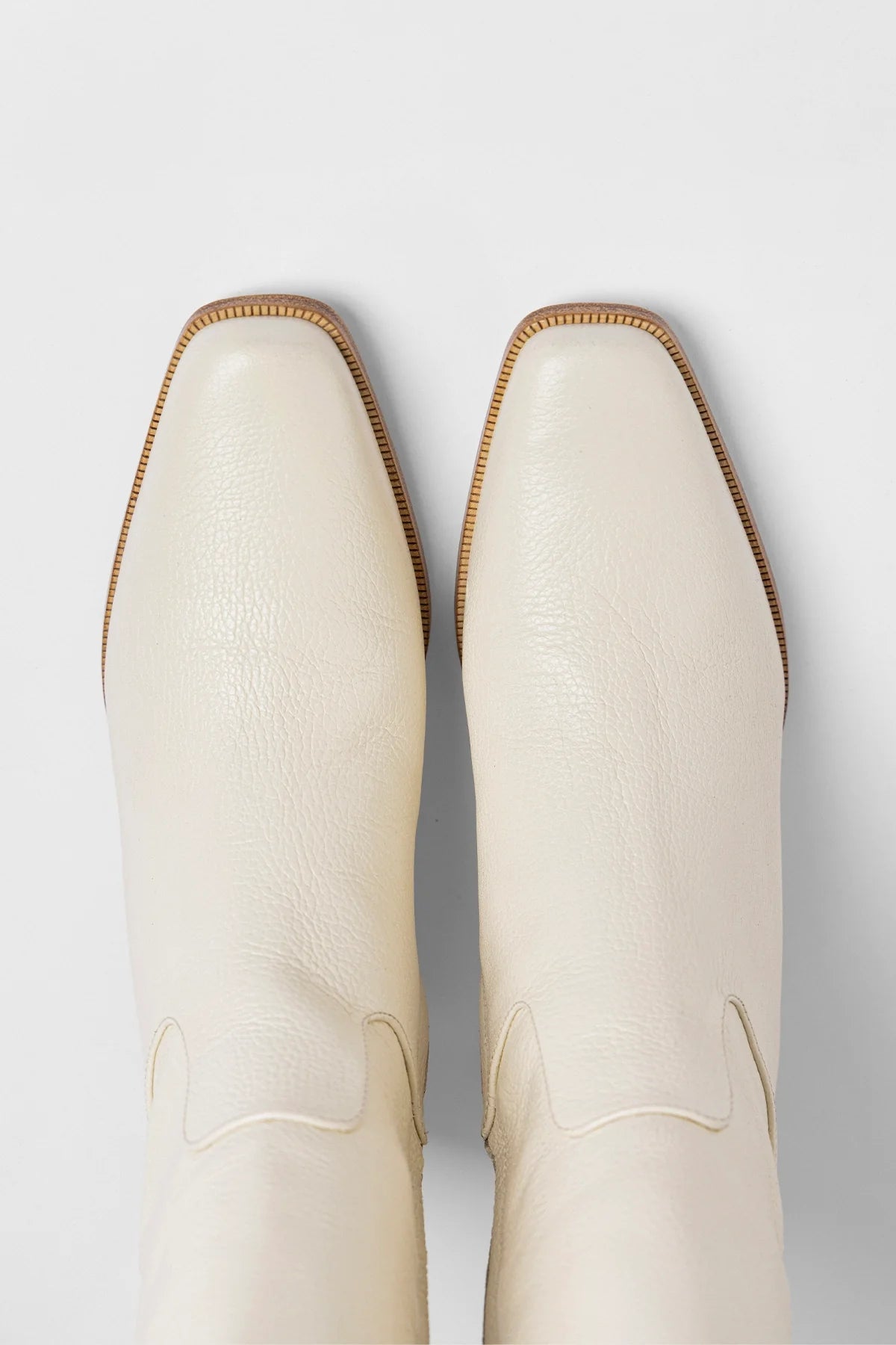 Alexis Boot Ivory Leather - Larroude