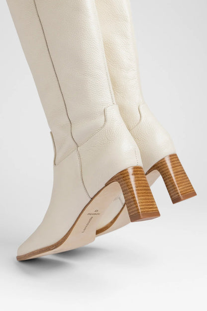 Alexis Boot Ivory Leather - Larroude