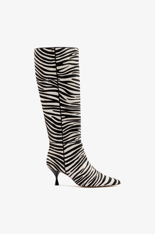 Georgia Boot Zebra Hair Leather - Larroude