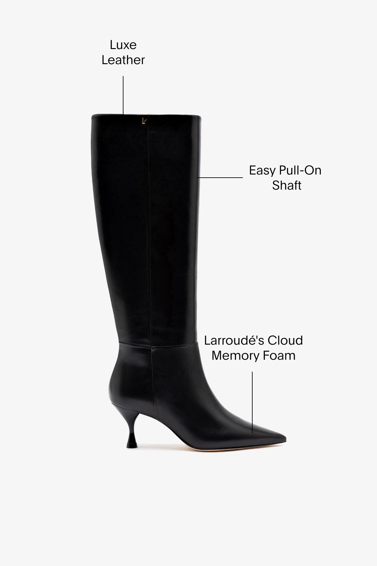 Georgia Boot In Black Leather - Larroude