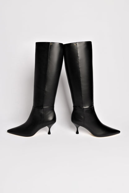 Georgia Boot In Black Leather - Larroude