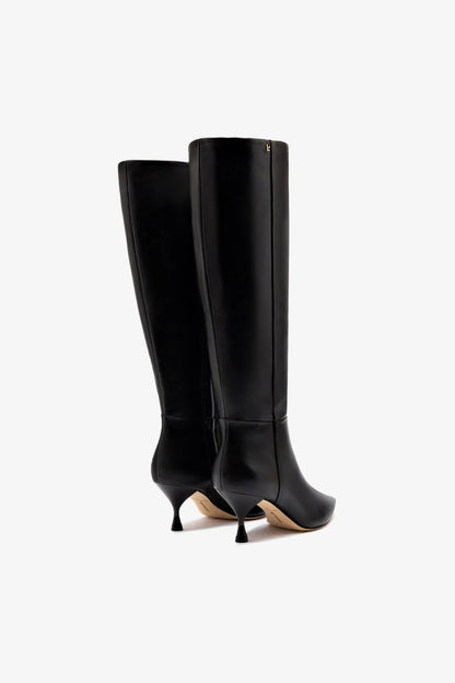 Georgia Boot In Black Leather - Larroude