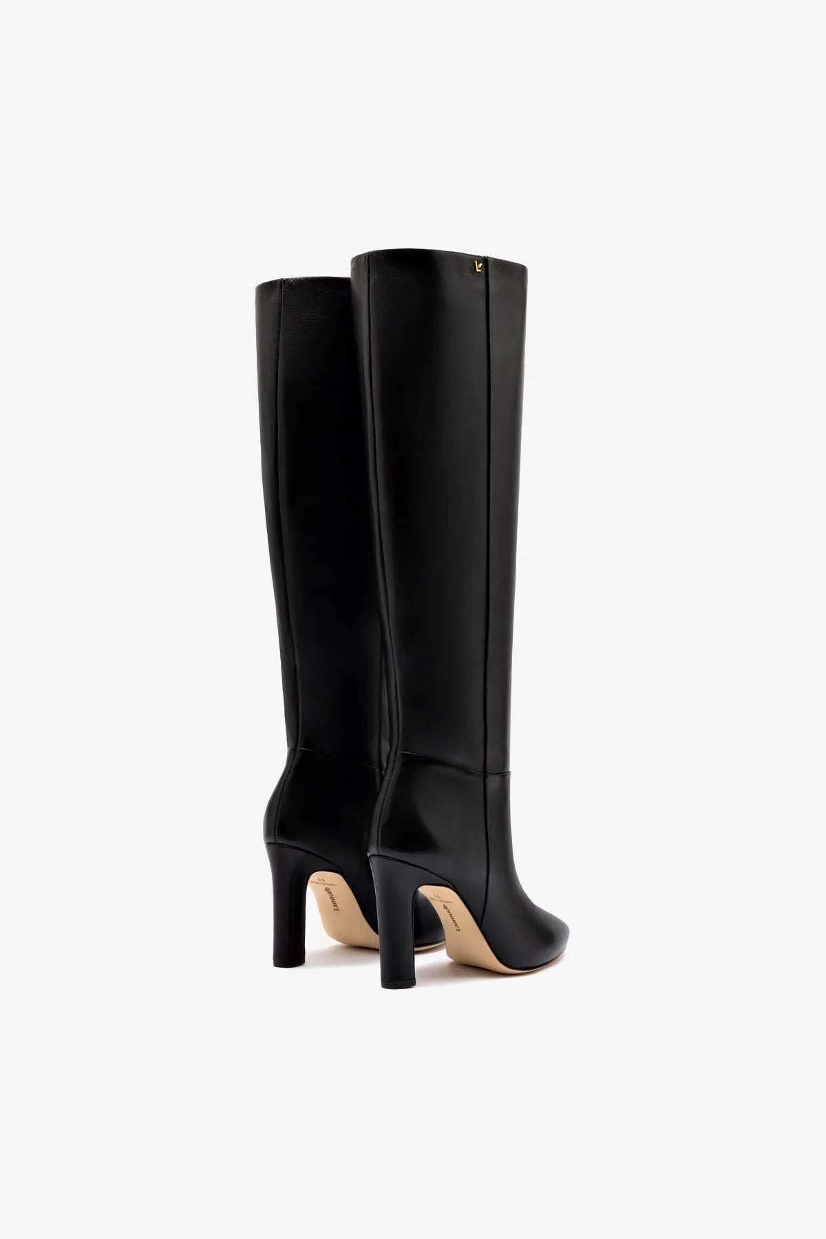Cindy Hi Boot In Black Leather - Larroude