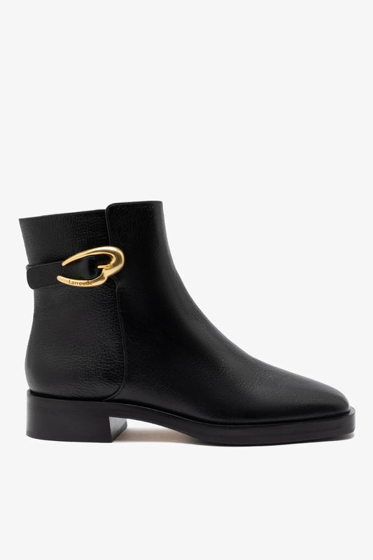 Anne Verona Low Boot Black Leather - Larroude