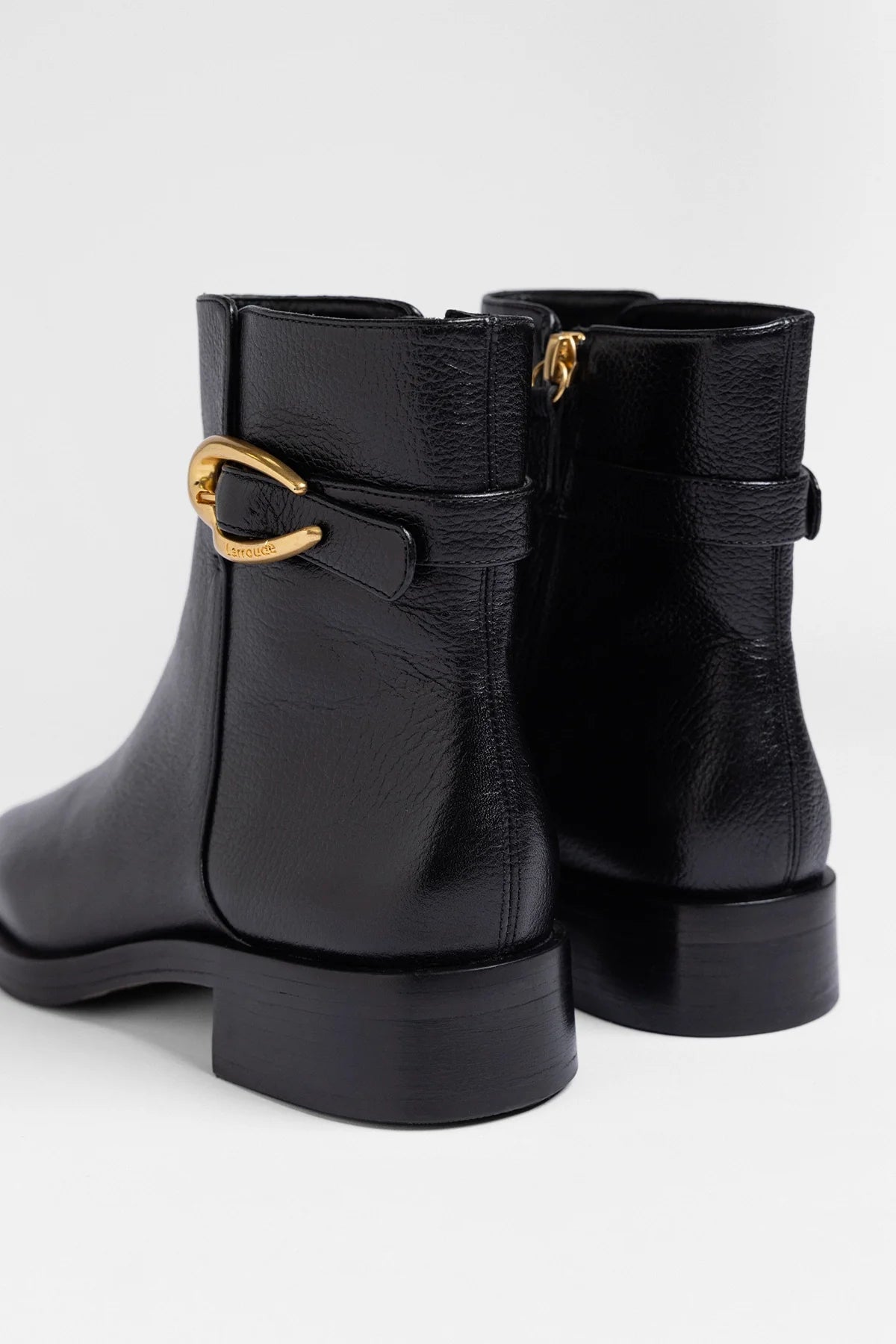 Anne Verona Low Boot Black Leather - Larroude