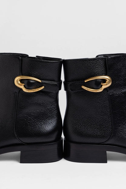 Anne Verona Low Boot Black Leather - Larroude