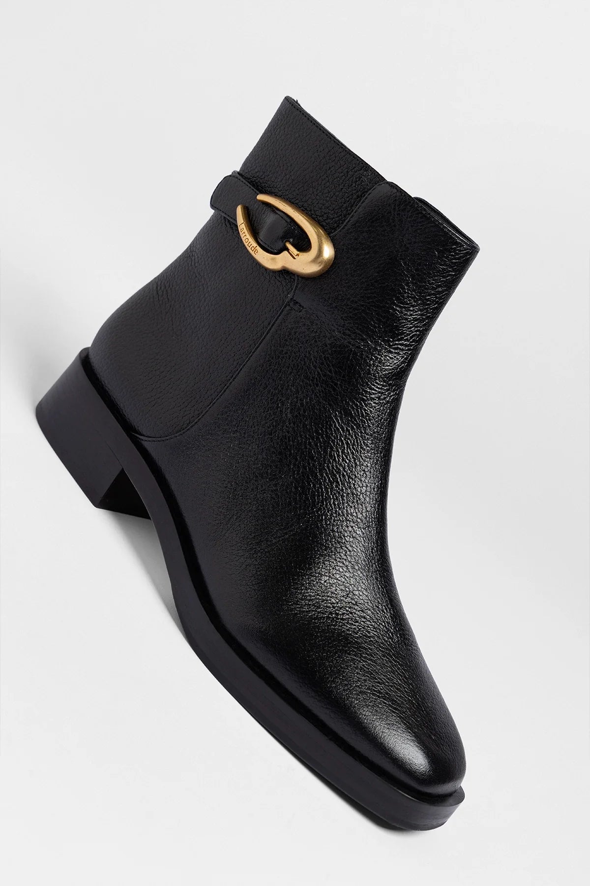 Anne Verona Low Boot Black Leather - Larroude
