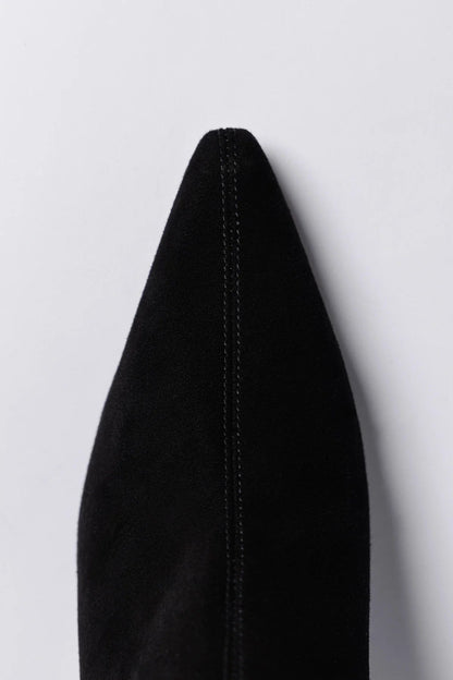 Ines Boot Black Suede - Larroude