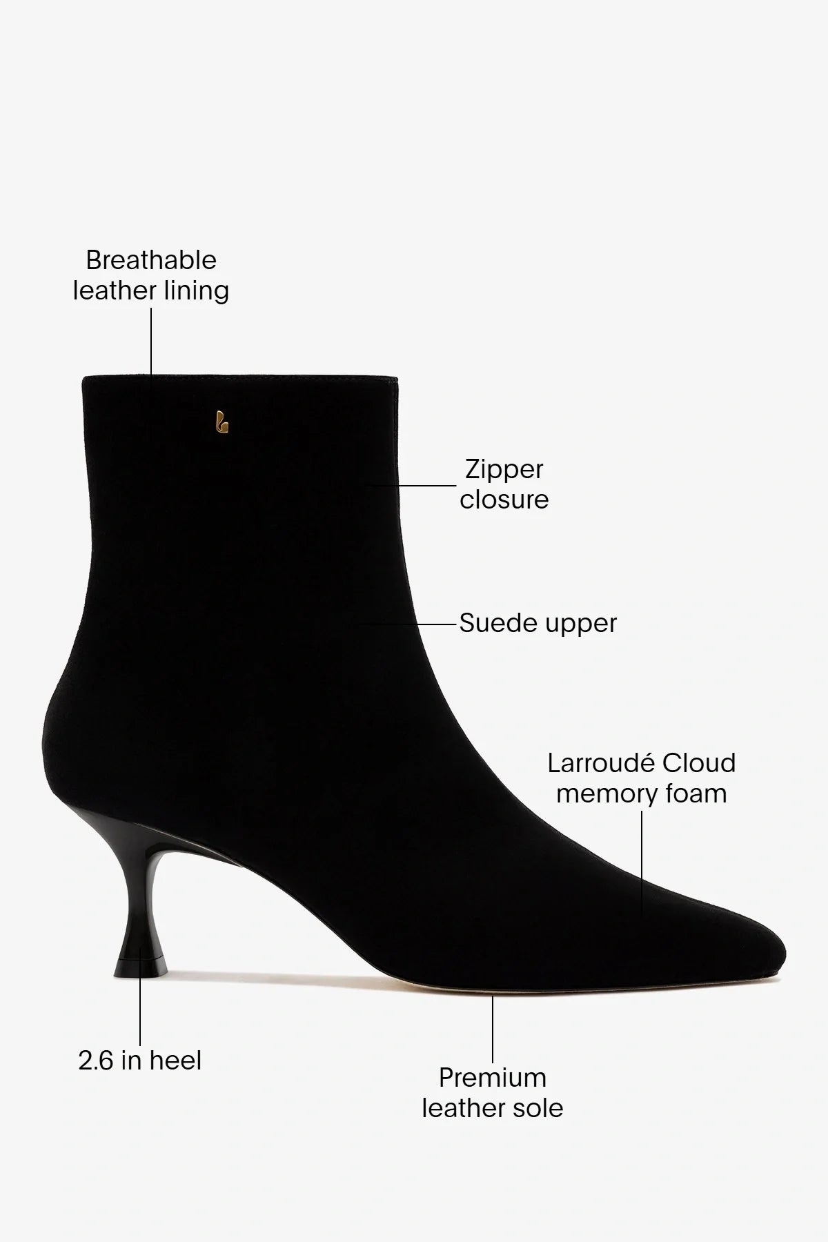 Ines Boot Black Suede - Larroude