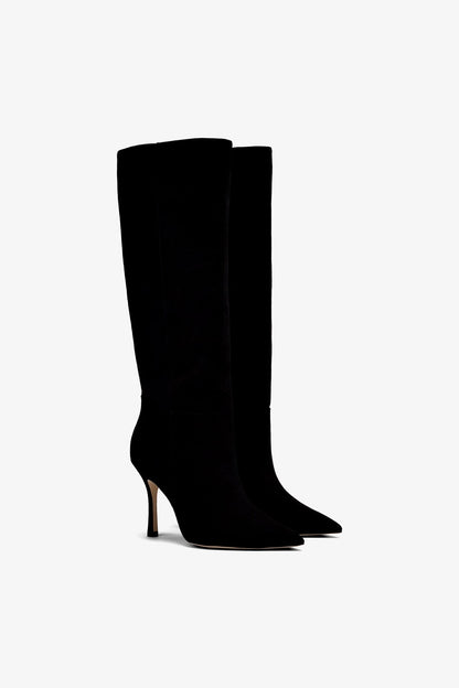 Kate Boot In Black Suede - Larroude